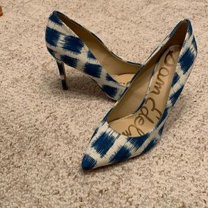 Sam Edelman Blue and White Pumps